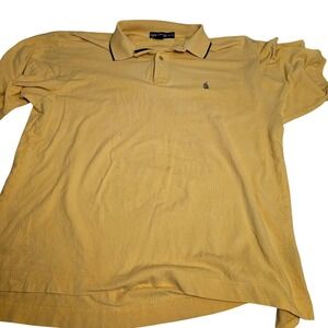 Nautica Polo Shirt Mens XL Yellow Short Sleeve Embroidered Sail Logo Classic Fit